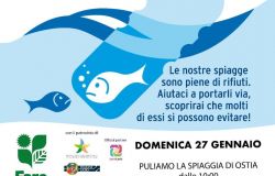 Ostia, mare d'inverno, domenica pulizia della spiaggia