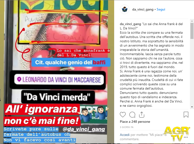 Fiumicino, minacce agli studenti del Da Vinci