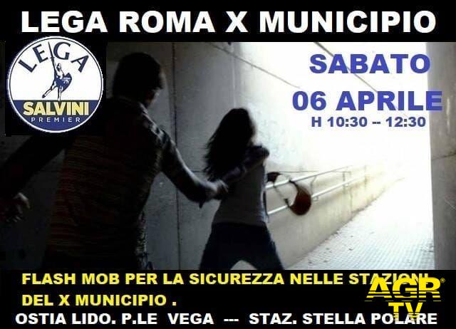 Ostia, corteo della Lega per la sicurezza nelle stazioni