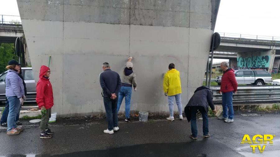 Ostia, remake ai piloni del viadotto Nuttal