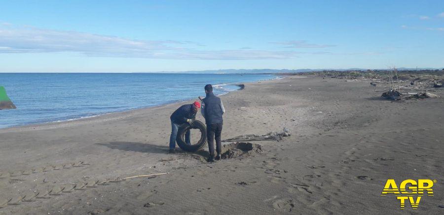 Fiumicino, effettuata una pulizia straordinaria della spiaggia di Coccia di morto