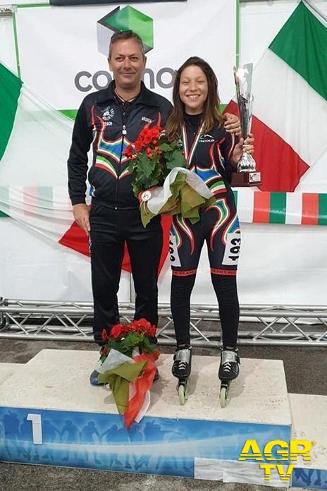Fiumicino, Elisa Folli campionessa d'Italia nel pattinaggio di velocità