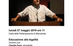 Maccarese, lunedì 27 maggio incontro con il giornalista Claudio Fava
