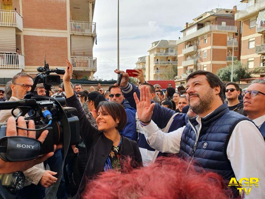 Matteo Salvini in visita Nuova Ostia