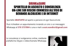 Scandicci-FI-. Drink&Game, a Scandicci Acat apre lo sportello online sui rischi connessi all’alcol e al web