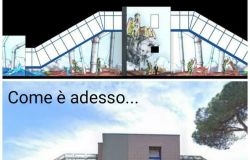 Ostia, nuovo murales lungo la via ostiense, progetto culturale degli artisti del Collettivo Subword