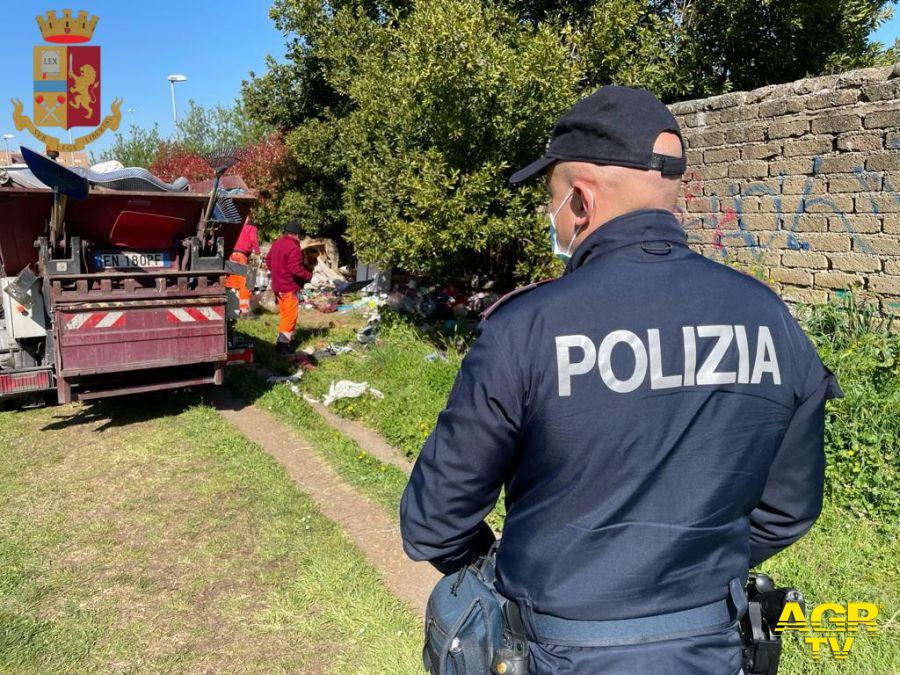 Polizia, conclusa la bonifica di via Moneta alla Romanina, arrestato somalo che aveva accoltellato un uomo per rapina