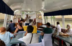 presentazione parco Tevere su battello legambiente
