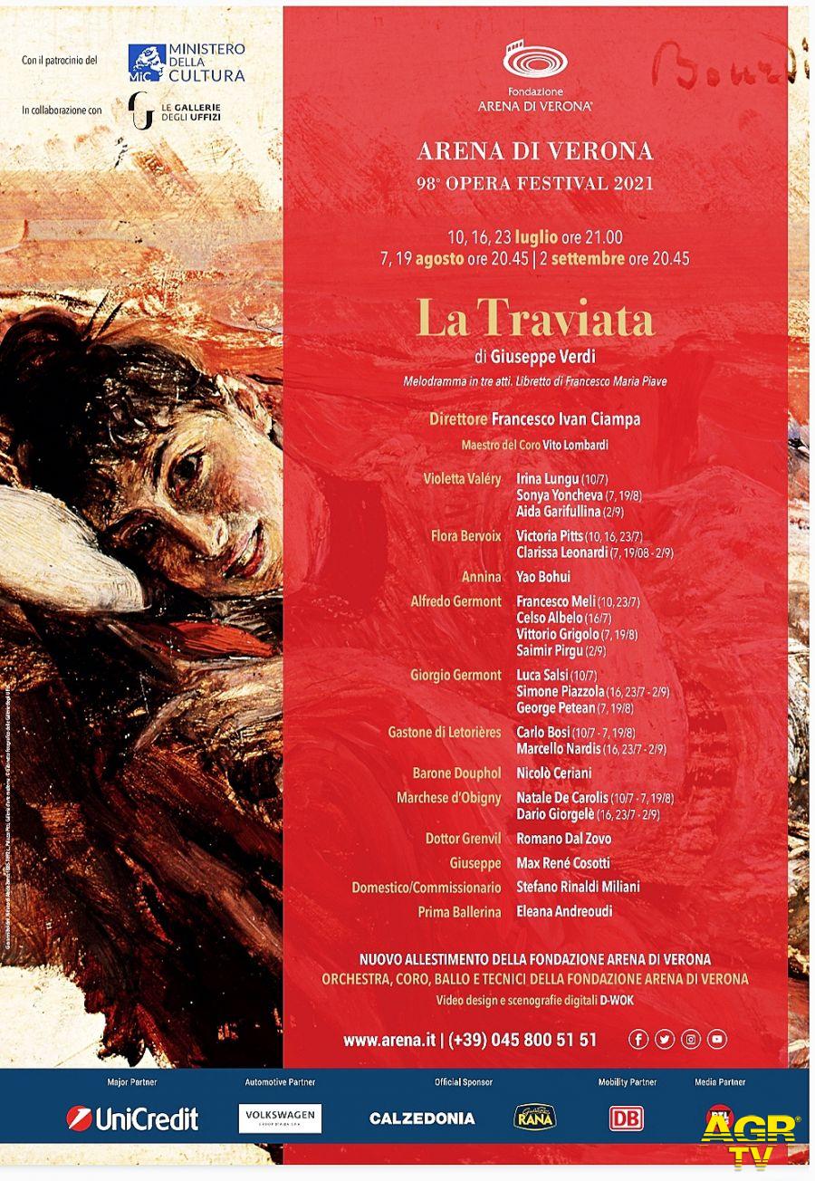 La  nuova traviata del 98° Arena di Verona Opera Festival 2021 tra belle époque e ritratti di signora