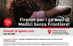 Firenze per i 50 anni di Medici Senza Frontiere, giovedì la proiezione del docufilm Egoisti nel chiostro del Museo Novecento