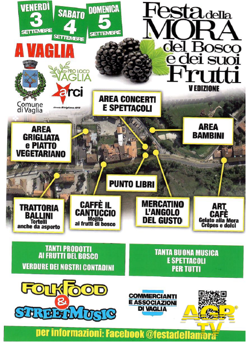 Non-profit in provincia di Firenze Vaglia, torna la Festa della Mora, tre giorni di spettacoli, escursioni, eccellenze gastronomiche e musicali