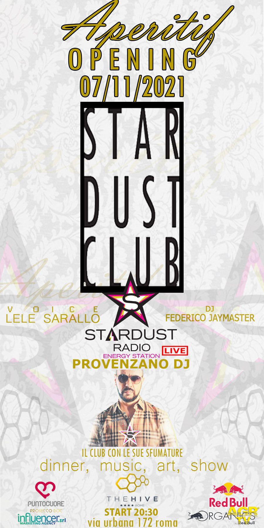 Startdustclub a Roma, domenica 7 novembre aperitivo con Dj Provenzano