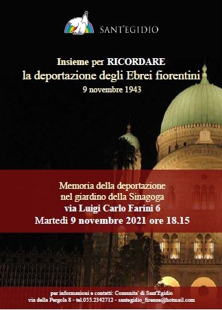 Martedì 9 novembre 2021, a Firenze la memoria della deportazione degli Ebrei della città