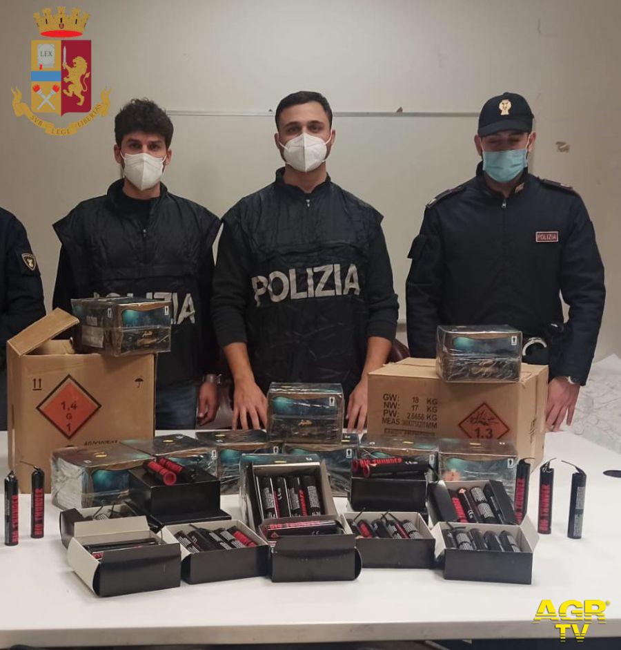 Polizia di Stato: Sequestrati 130 petardi e 10 batterie di fuochi artificiali