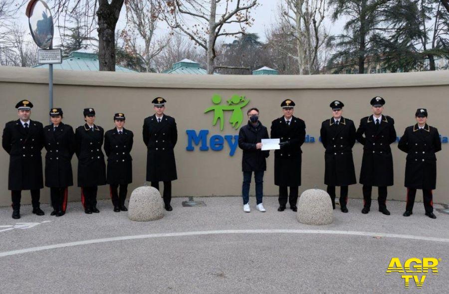 Carabinieri-Comando provinciale di Firenze Donazione alla “Fondazione Ospedale Pediatrico Meyer” dai frequentatori della Scuola Marescialli dei Carabinieri