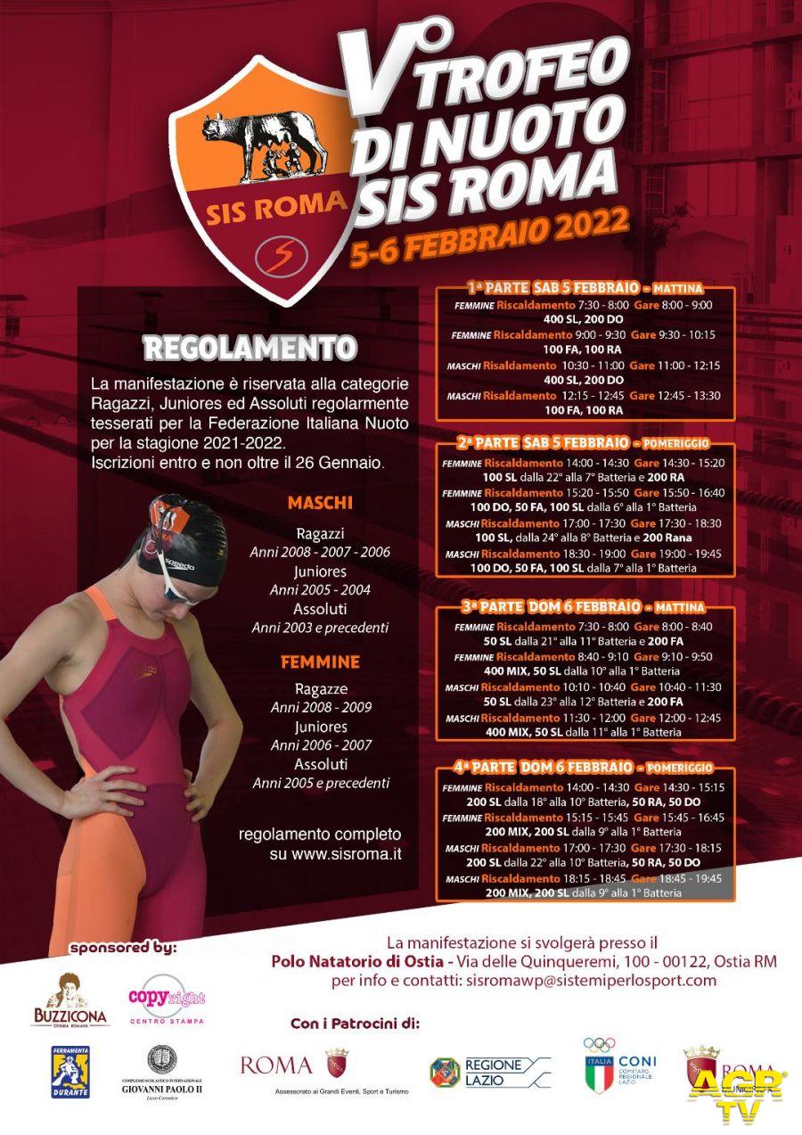 Trofeo nuoto SIS Roma locandina