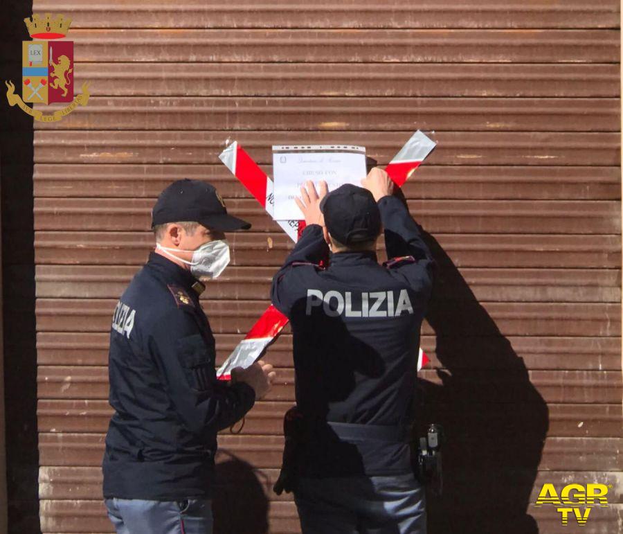 Polizia chiusura locale centro Ostia no-green pass