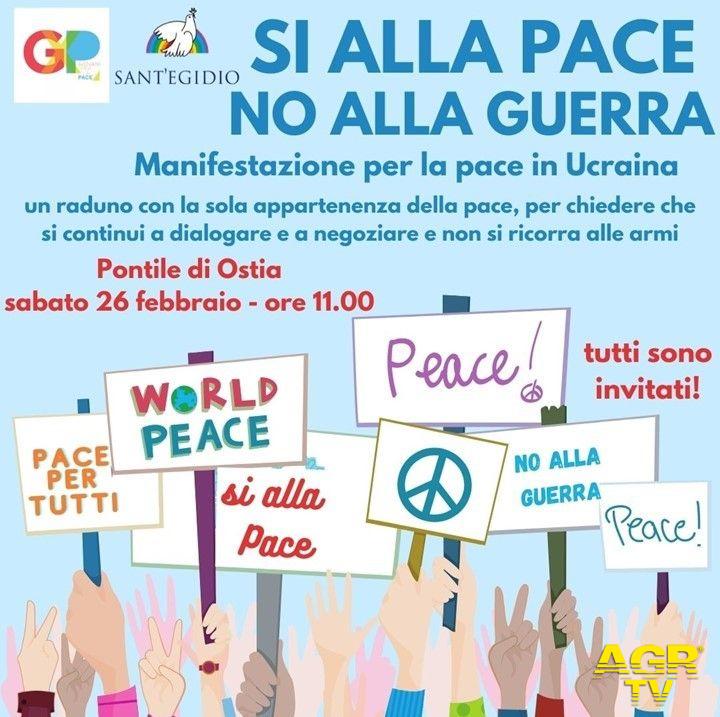 locandina manifestazione pace al pontile comunità s. Egidio