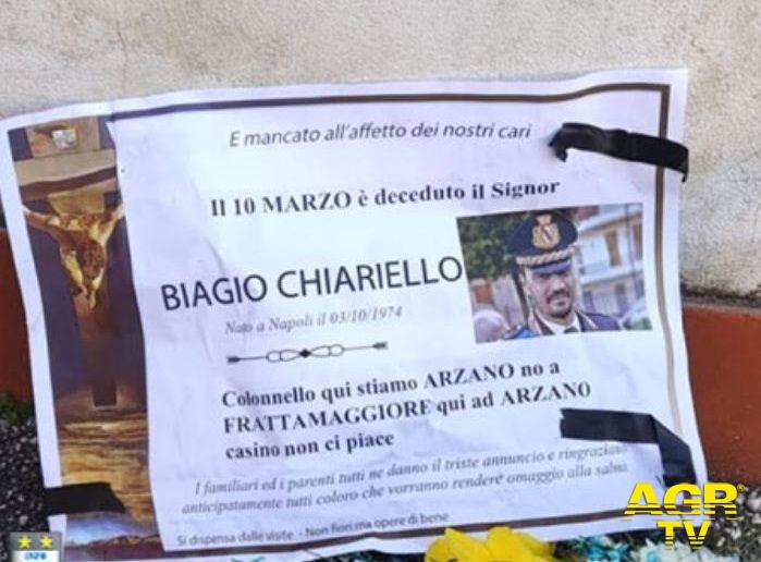 Minacciato con un manifesto funebre il Comandante della Polizia Locale di Arzano, Biagio Chiariello