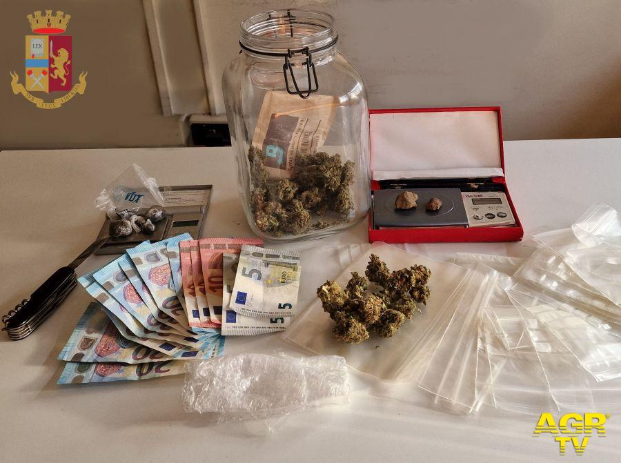 polizia droga e soldi sequestrati