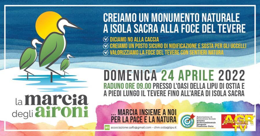 Domenica 24 aprile, la marcia degli Aironi per l'istituzione del Monumento Naturale all'Isola Sacra