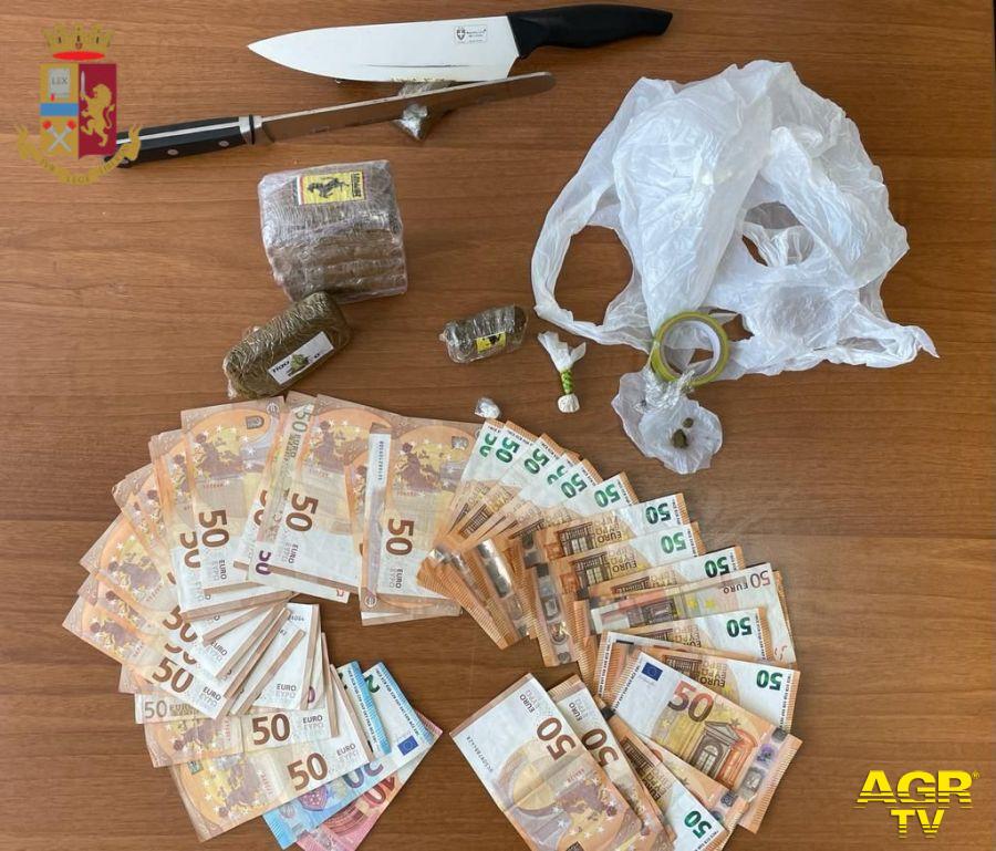 Polizia Prenestino droga e soldi sequestrati