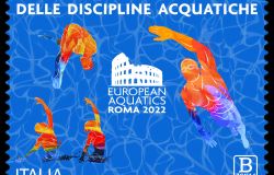 Filatelia, gli Europei di nuoto celebrati con un francobollo della serie tematica lo Sport