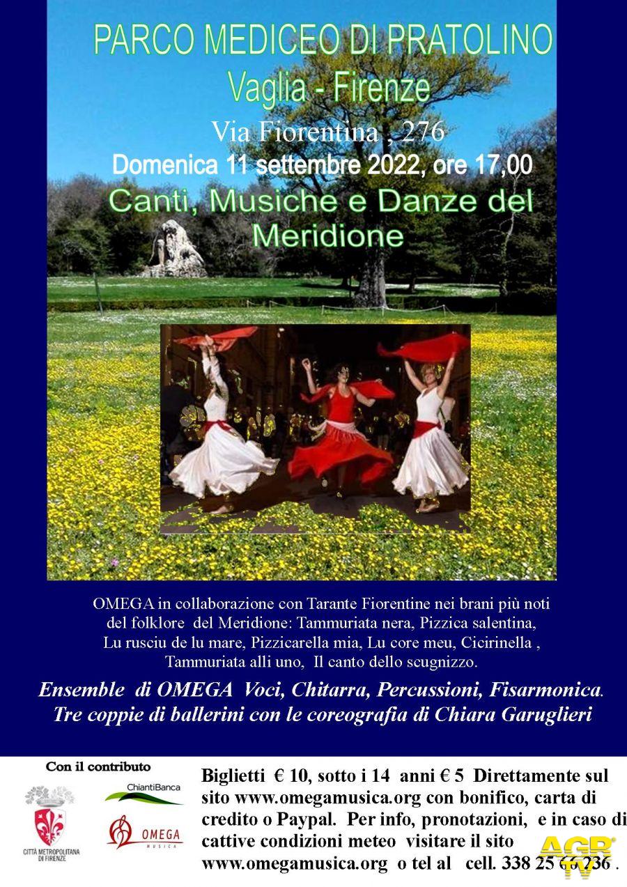 Città Metropolitana di Firenze Canti, Musiche e Danze del Meridione (Taranta) al Parco Mediceo di Pratolino
