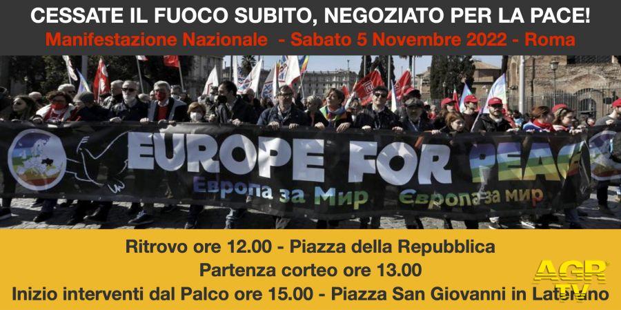 Manifestaziione per la pace a Roma locandina