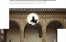 La Befana dei Vigili del Fuoco vola su Piazza Signoria il 6 gennaio 2023.