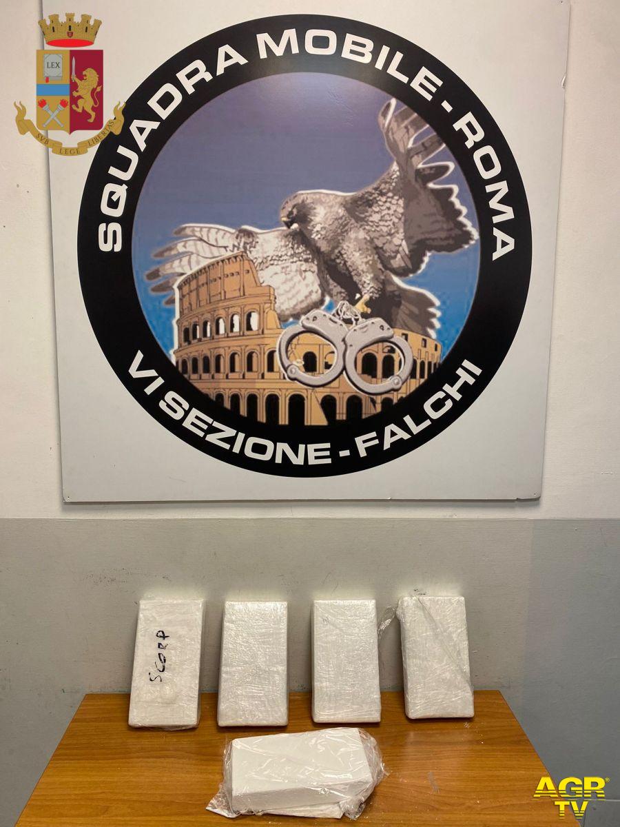 Polizia di Stato, Roma: Sequestrati 5 Kg di Cocaina