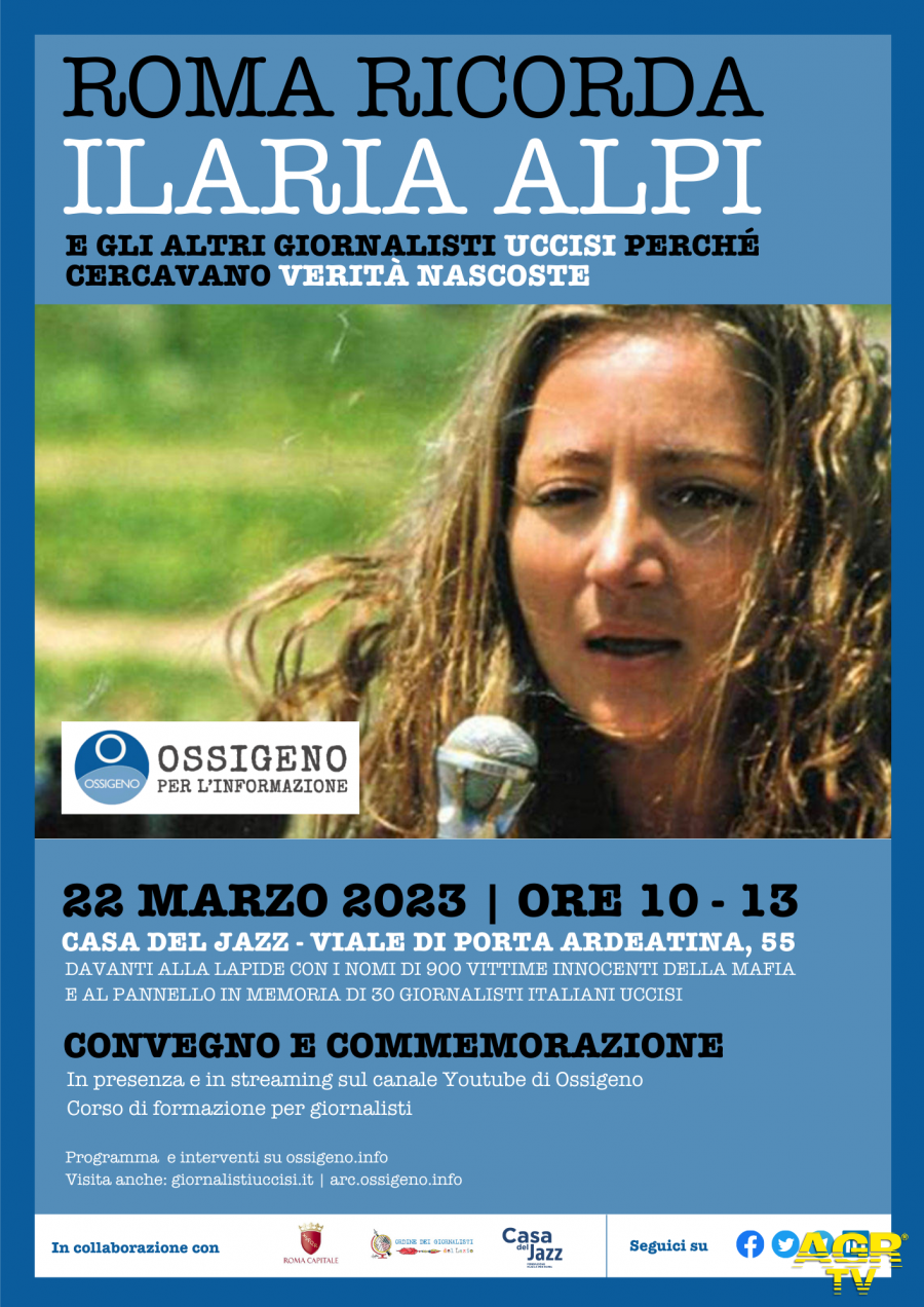 Roma omaggio a Ilaria Alpi casa del Jazz mercoledì 22 marzo locandina