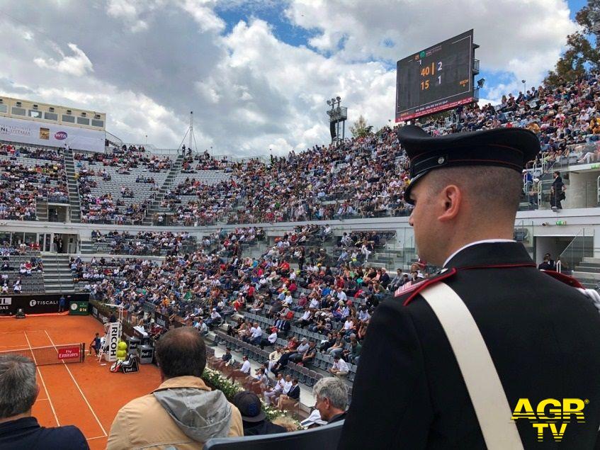 Carabinieri controlli Internazionali di tennis al Foro Italico Carabinieri controlli Internazionali di tennis al Foro Italico