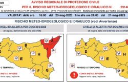 Agrigento: Allerta  Arancione dalle 16 di oggi e fino alle ore 24 di domani