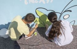 Il murales antismog di Fiumicino foto comunicato stampa