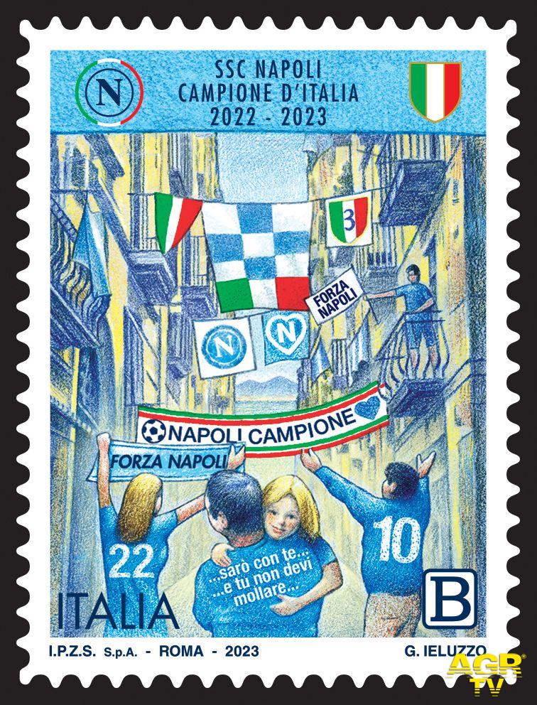 Francobollo dedicato al Napoli Campione d'Italia