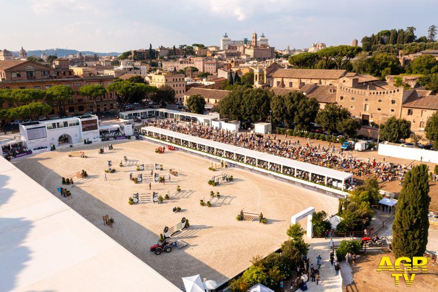 Equitazione Global Champion Tour l'area di gara allestita al Circo Massimo