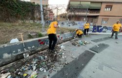 Roma, i Ministri Volontari impegnati nella bonifica l'area della fermata Battistini della metro A