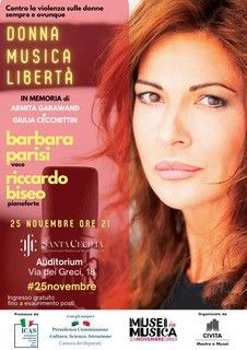 Concerto Santa Cecilia contro violenza donne 25 novembre locandina evento
