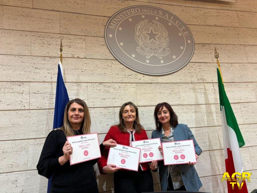 Confermati sei Bollini Rosa -  da sinistra Tiziana Di Corcia, Delia Racciatti e Alessandra Argentieri