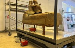 Roma, Museo Etrusco, Sarcofago degli Sposi installata base hi-tech contro vibrazioni e scosse di terremoto