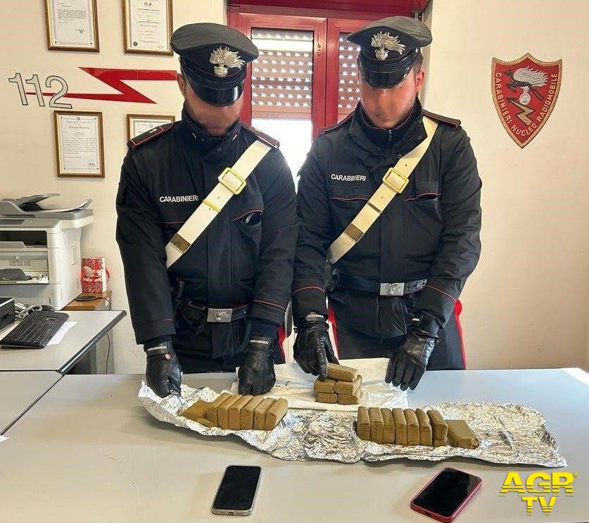 Carabinieri la droga sequestrata a Colleferro