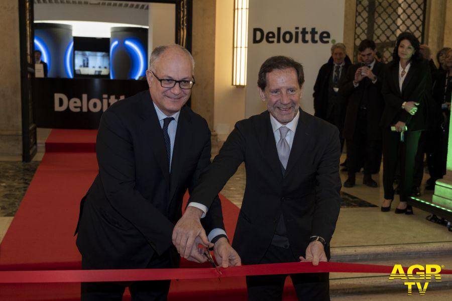 Fabio Pompei CEO di Deloitte ed il sindaco di Roma Roberto Gualtieri al taglio del nastro