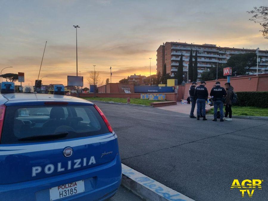 Polizia controlli Roma San Basilio stazione ponte mammolo
