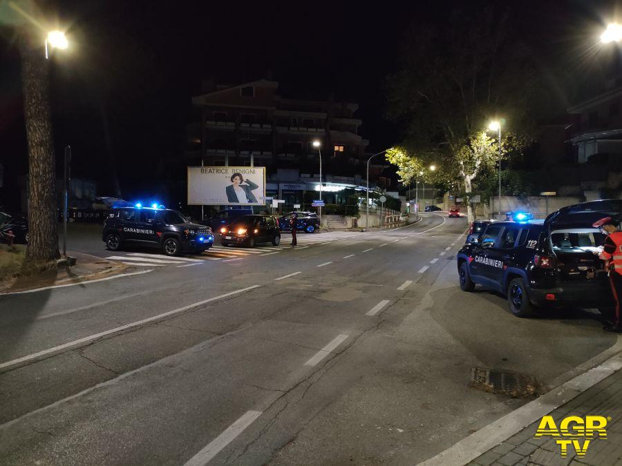 Carabinieri posti di blocco a Monterotondo contro la mala movida