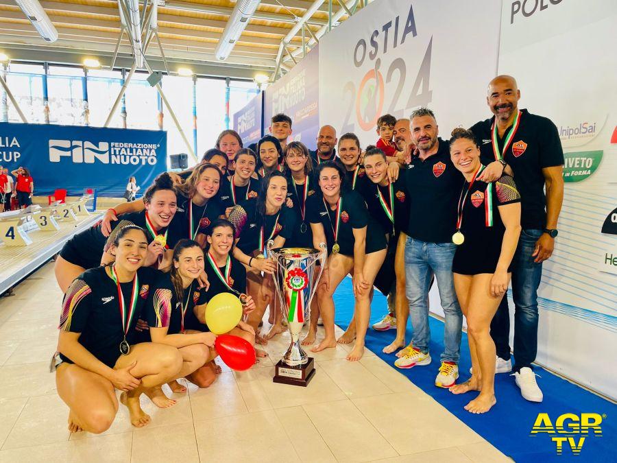 SIS Roma la grande festa dopo la conquista della Coppa Italia