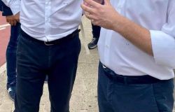 Davide Bordoni con Matteo Salvini al porto turistico di Ostia