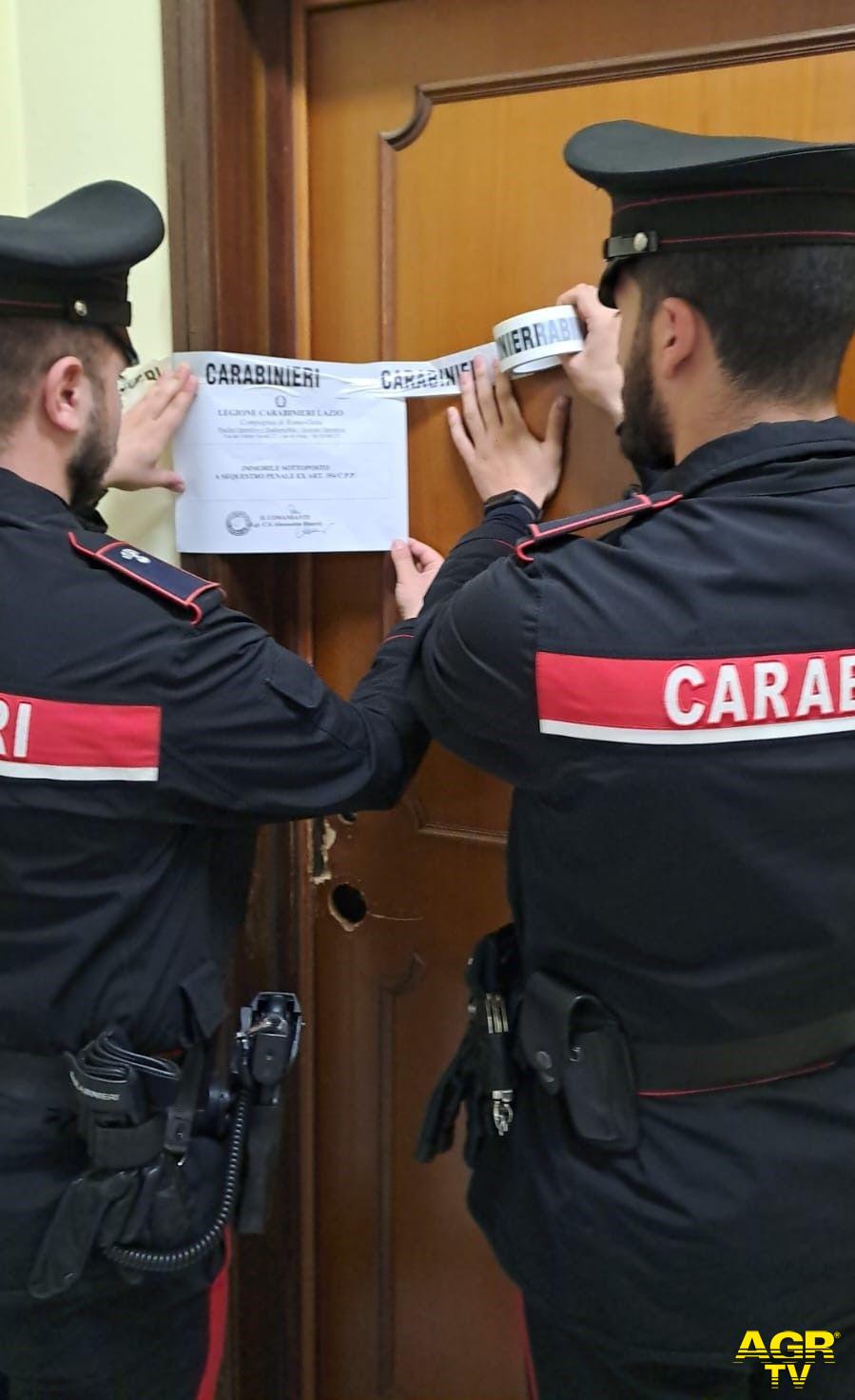Carabinieri l'appartamento sequestrato a Vitinia