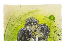  Il bacio, acrilico su carta, 21x30 cm