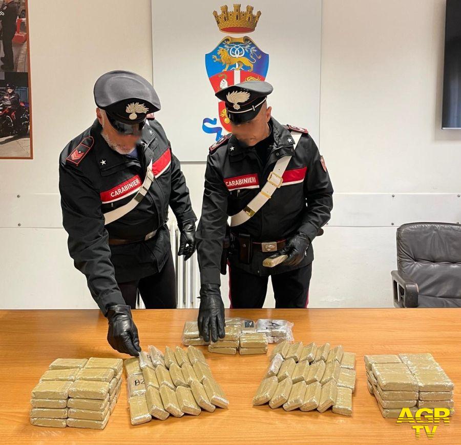 Carabinieri la droga sequestrata a Mentana